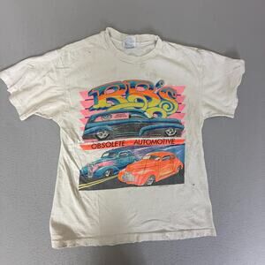 Vintage 1990 RB's Obsolete Automotive Hanes Beefy-T Graphic Tee USA White